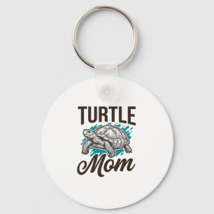 Turtle Mum Vintage Engraving Vector Design_1 Key Ring