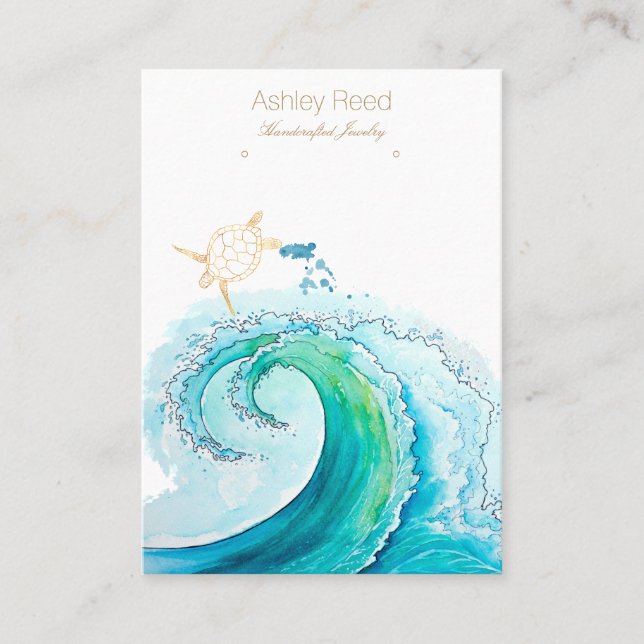Turtle Ocean Inspired Jewellery Display Card (Front)