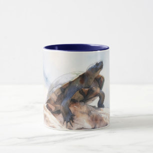 Turtle on a Rock Reptile Art Mug Cup