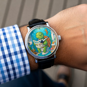 Turtle on Toilet Reading Watch