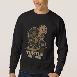 Turtle on Tour Funny Biking Turtle Cycling Sweatshirt