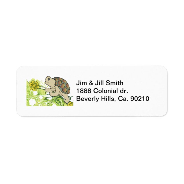 Turtle On Vines Return Address Label (Front)