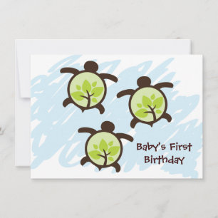 Turtle Organic Planet Custom Party Invitations