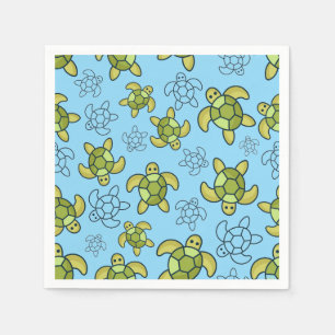 Turtle Paper Napkins, Sea Turtle Birthday Party Napkin