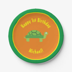 Turtle Paper Plates Animal Birthday Party