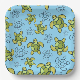 Turtle Paper Plates, Sea Turtle Birthday Party Plate