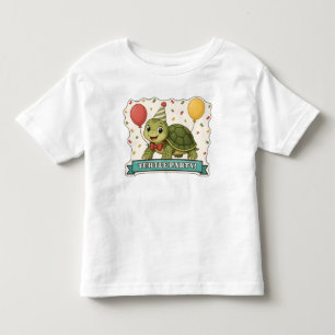Turtle Party Cute Turtle in a Party Hat Toddler T-Shirt