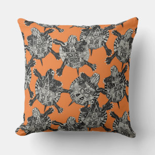turtle party persimmon cushion