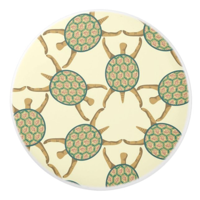 Turtle pattern ceramic knob (Front)