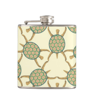 Turtle pattern hip flask