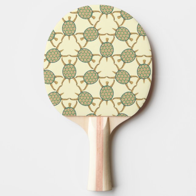 Turtle pattern ping pong paddle (Front)