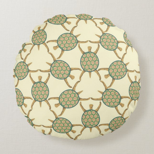 Turtle pattern round cushion (Front)