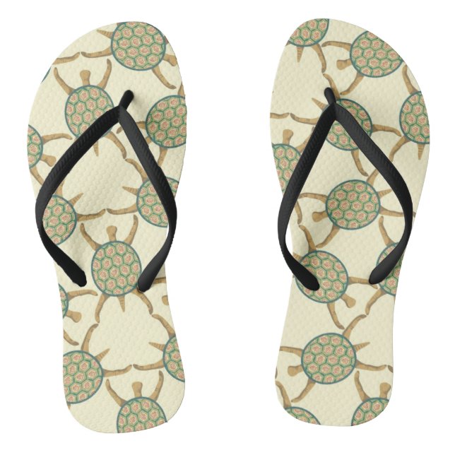 Turtle pattern thongs (Footbed)