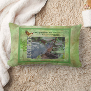 Turtle Perseverance Inspirational Lumbar Cushion
