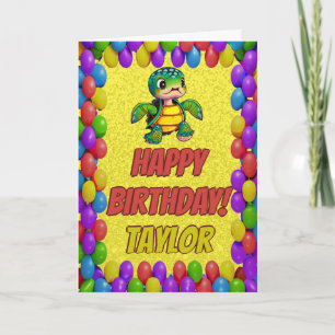 Turtle Personalised Fun Greeting Birthday Card