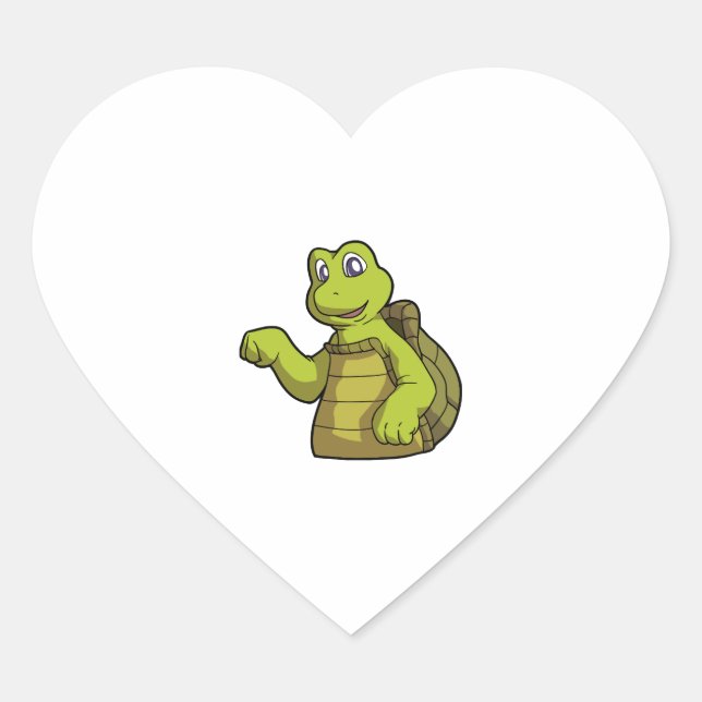 Turtle pet  turtle animals gift heart sticker (Front)