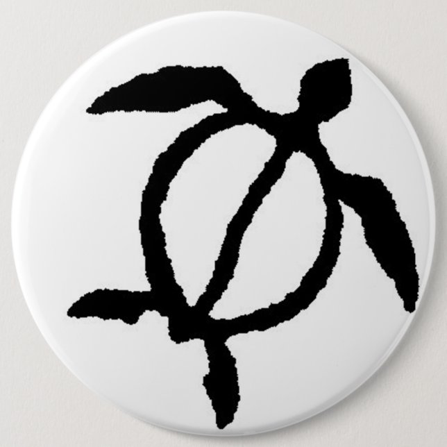 Turtle petroglyph  6 cm round badge (Front)