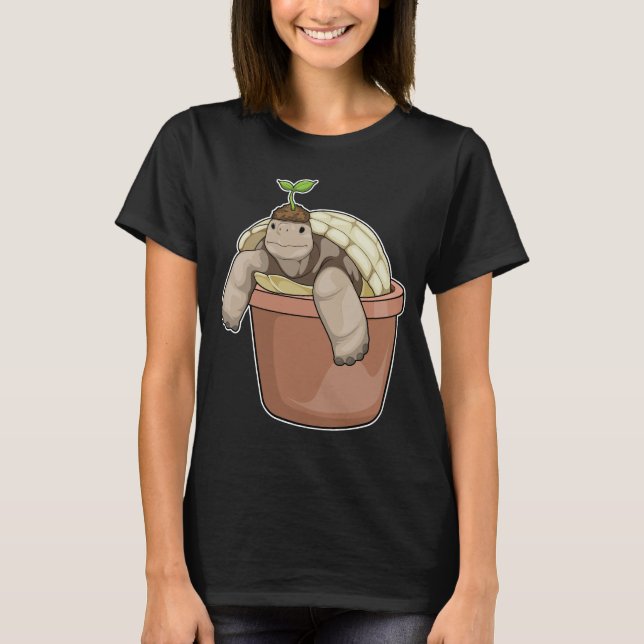 Turtle Plant pot Plant T-Shirt (Front)