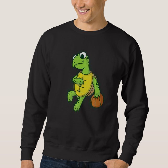 Turtle plays and loves Basketball Sweatshirt (Front)