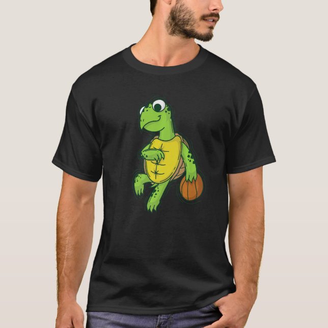 Turtle plays and loves Basketball T-Shirt (Front)