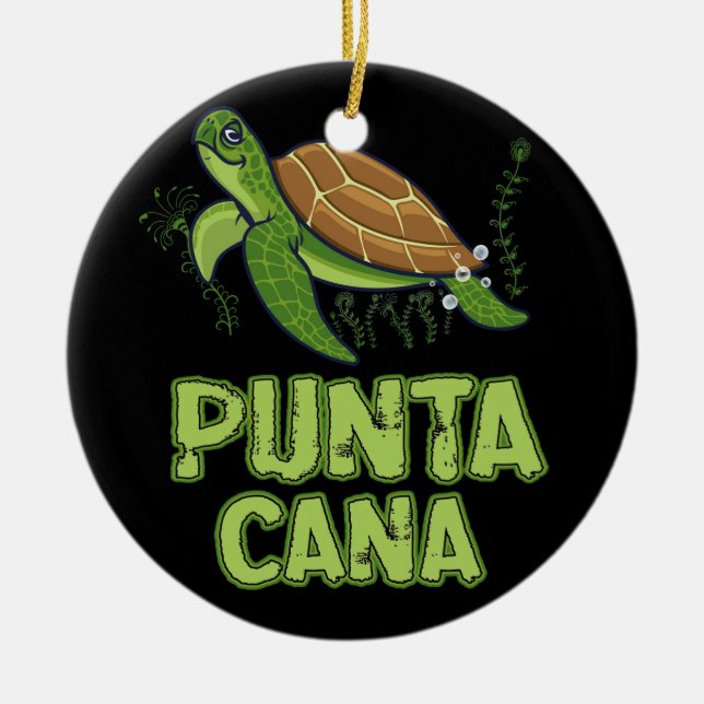 Turtle Punta Cana  Dominican Republic Souvenir Ceramic Ornament (Front)