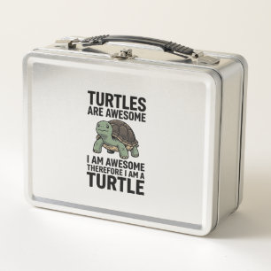Turtle Quote Vintage Engraving Vector T-Shirt Desi Metal Lunch Box