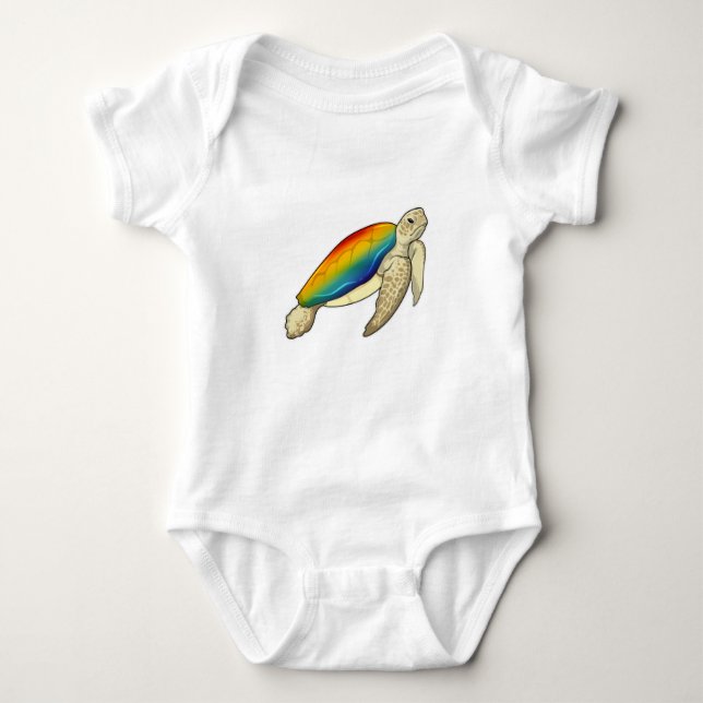 Turtle Rainbow Baby Bodysuit (Front)
