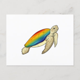 Turtle Rainbow Postcard