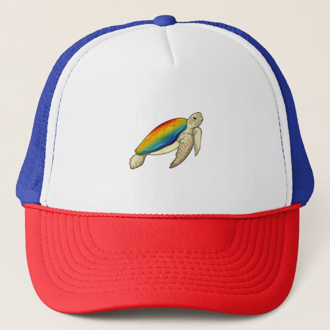 Turtle Rainbow Trucker Hat (Front)
