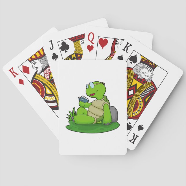 Turtle Reading Book Playing Cards (Back)