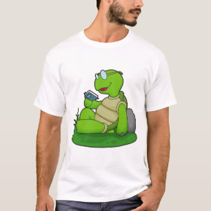 Turtle Reading Book T-Shirt