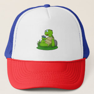 Turtle Reading Book Trucker Hat