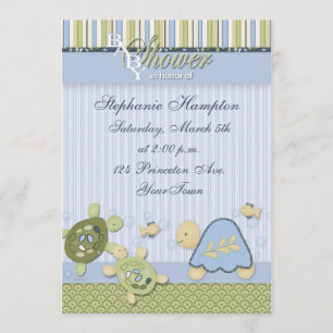 Turtle Reef and Gold Fish Baby Shower Invitation