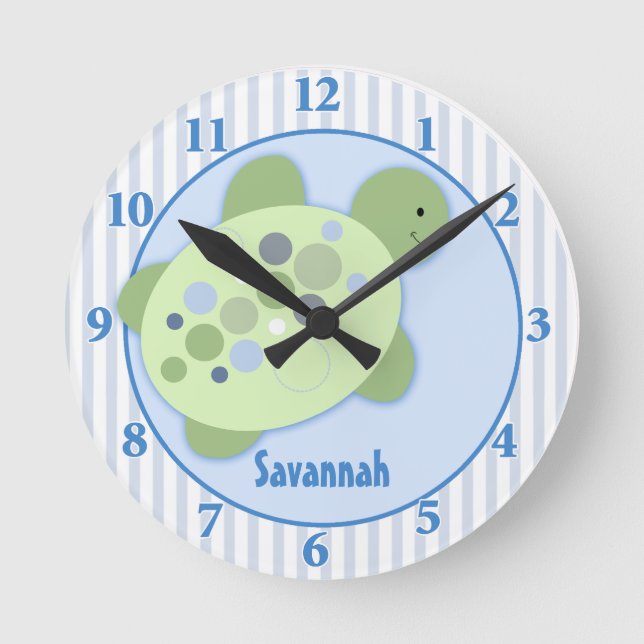 Turtle Reef Customised Nursery Wall Clock (Front)