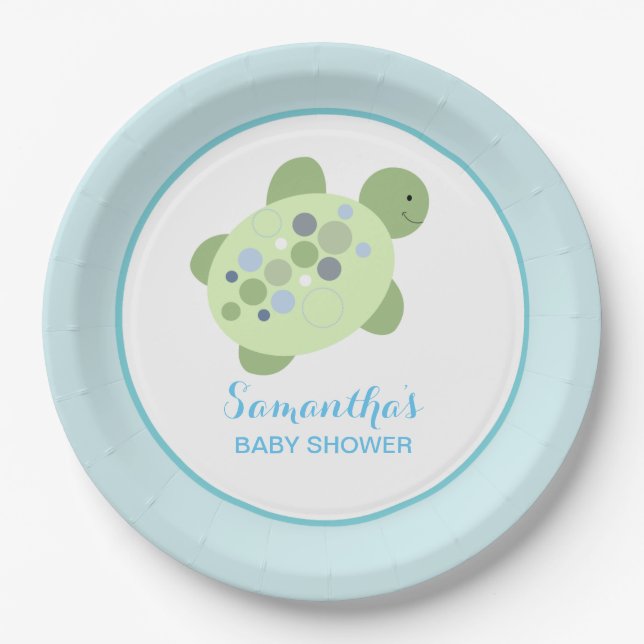 Turtle Reef Sea Turtle Custom Paper Plate (Front)
