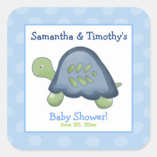 Turtle Reef Square Favour Stickers (6 Large)