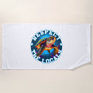 Turtle - respect the locals beach towel