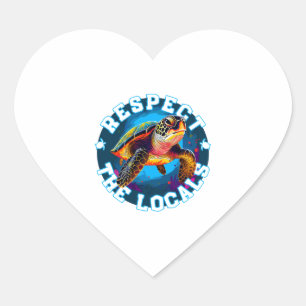 Turtle - respect the locals heart sticker