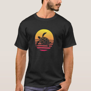 Turtle Retro Sunset Vintage Tortoise  Biologist T-Shirt