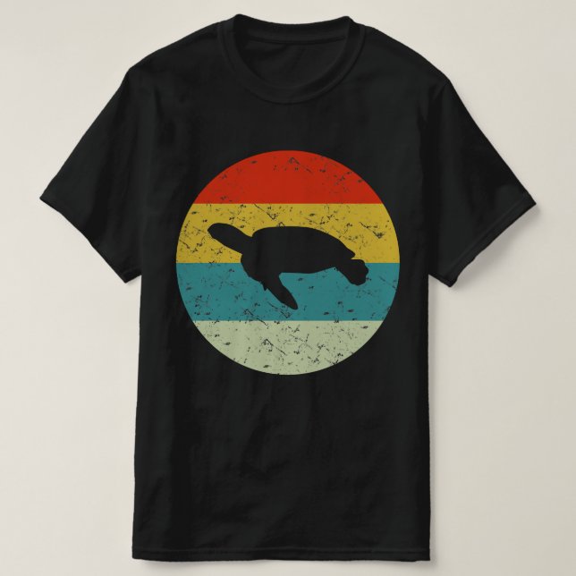 turtle retro vintage  silhouette 70s T-Shirt (Design Front)