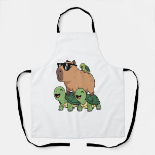 Turtle Ride Capybara, Funny Capybara Apron