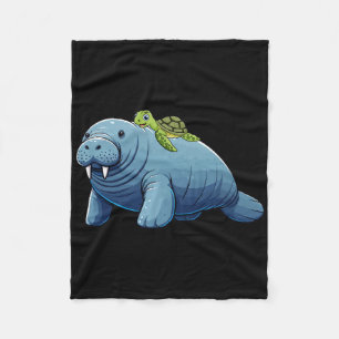 Turtle Riding Manatee Costume Sea Animal Lover Kid Fleece Blanket
