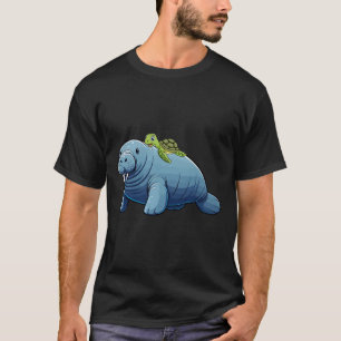 Turtle Riding Manatee Costume Sea Animal Lover Kid T-Shirt