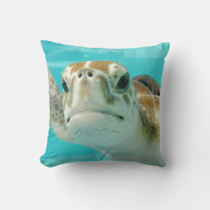 Turtle Round Clock Faux Canvas Print Cushion