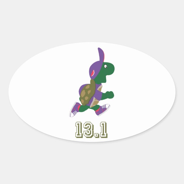 Turtle Runner 13.1 Oval Sticker (Front)
