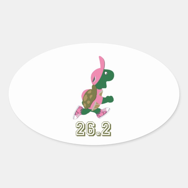 Turtle Runner 26.2 Oval Sticker (Front)