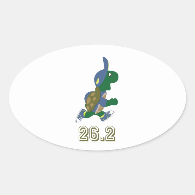 Turtle Runner 26.2 Oval Sticker (Front)
