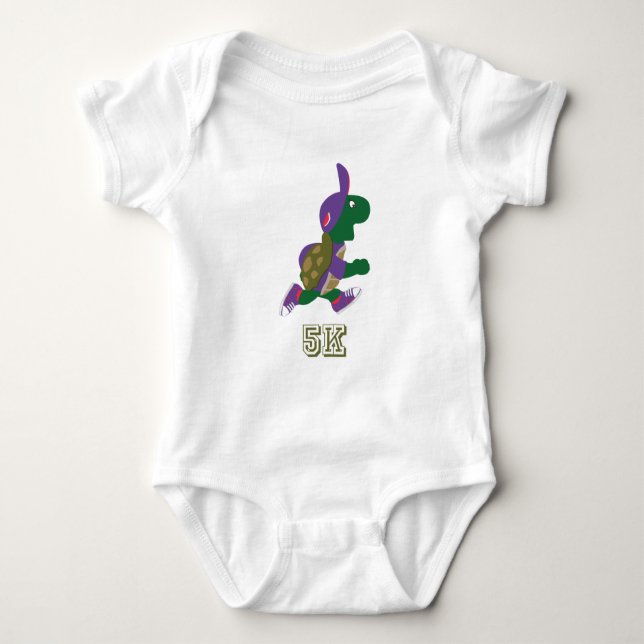 Turtle Runner 5K - Purple Baby Bodysuit (Front)