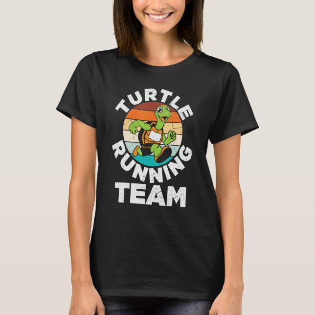 Turtle Running Team Turtle  Love To Run T-Shirt (Front)