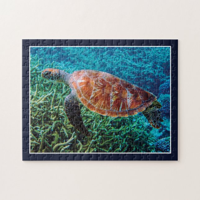 Turtle Sea Creature Ocean Wildlife Jigsaw Puzzle (Horizontal)